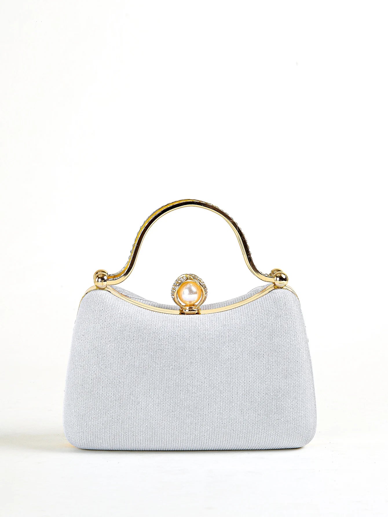 Ruched Glitter Evening Clutch Bag