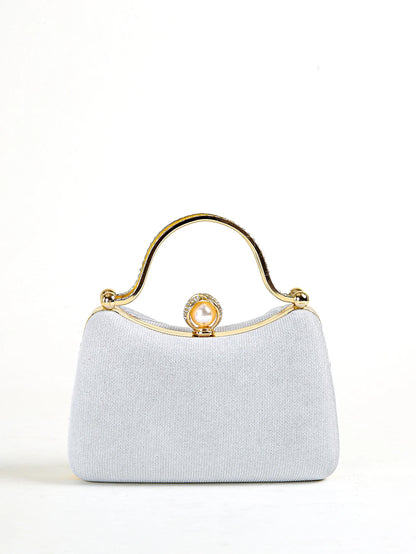 Ruched Glitter Evening Clutch Bag