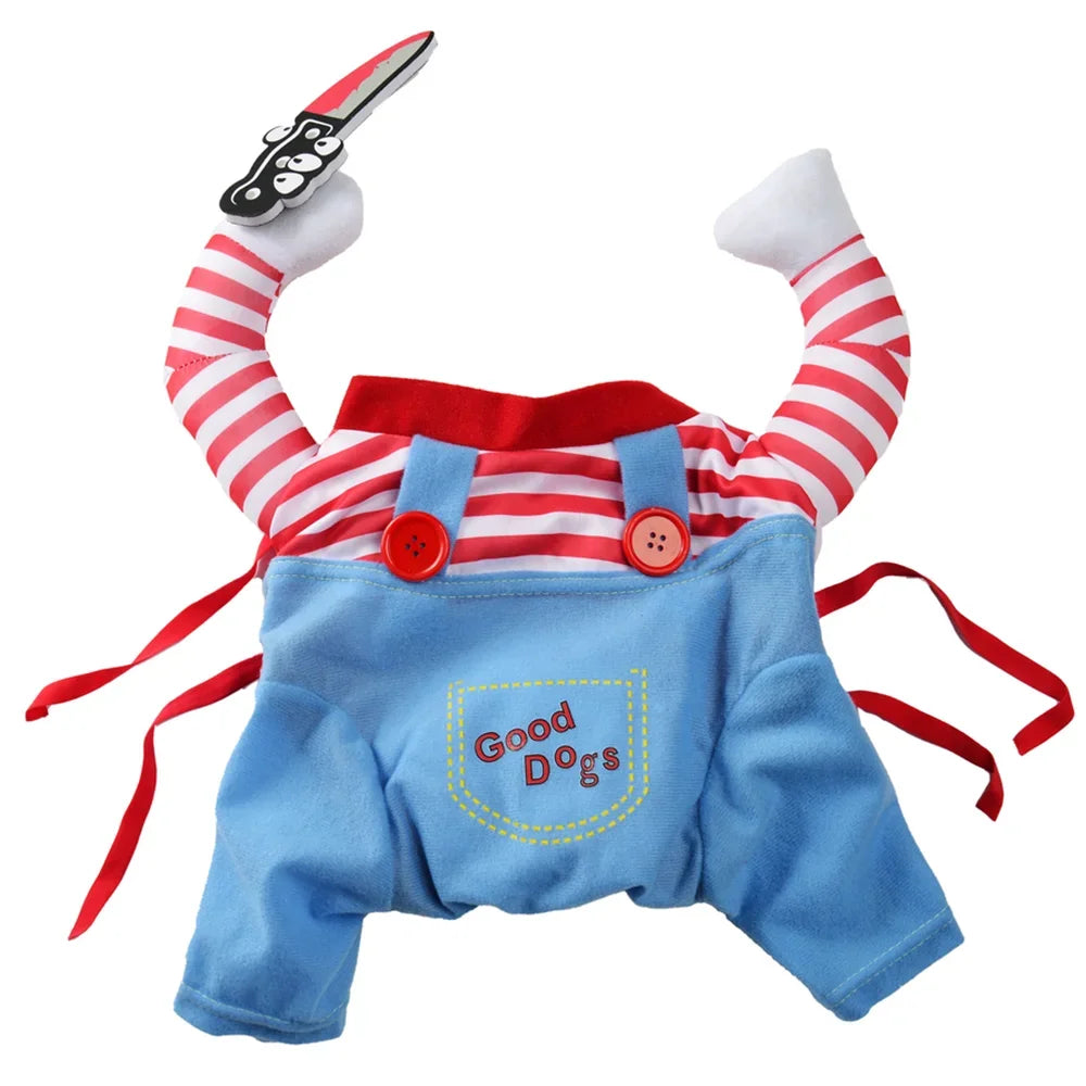 Funny Cosplay Pet Costume with Plush Knife