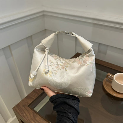Chinese Embroidered Canvas Shoulder Handbag
