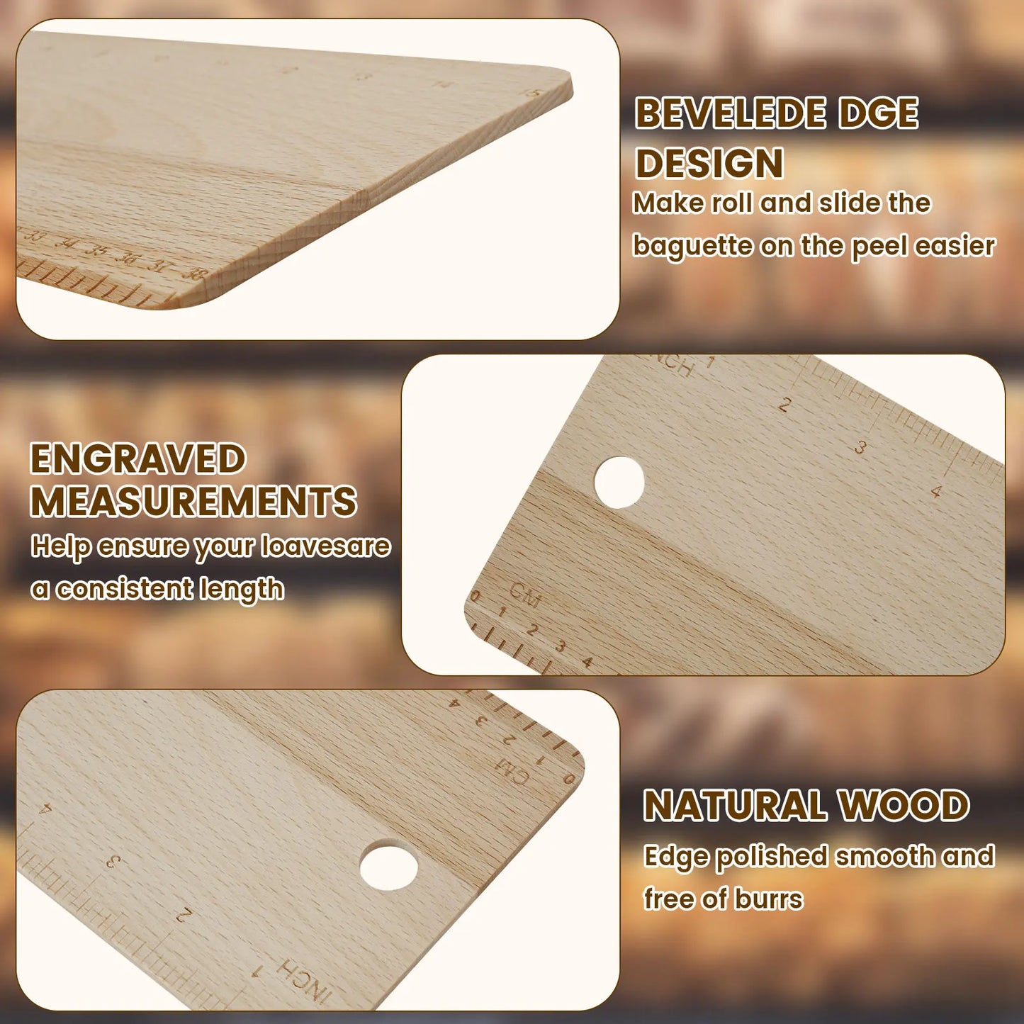 Beech Wood Bread Transfer Peel Board