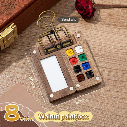 Walnut Wood Watercolor Palette