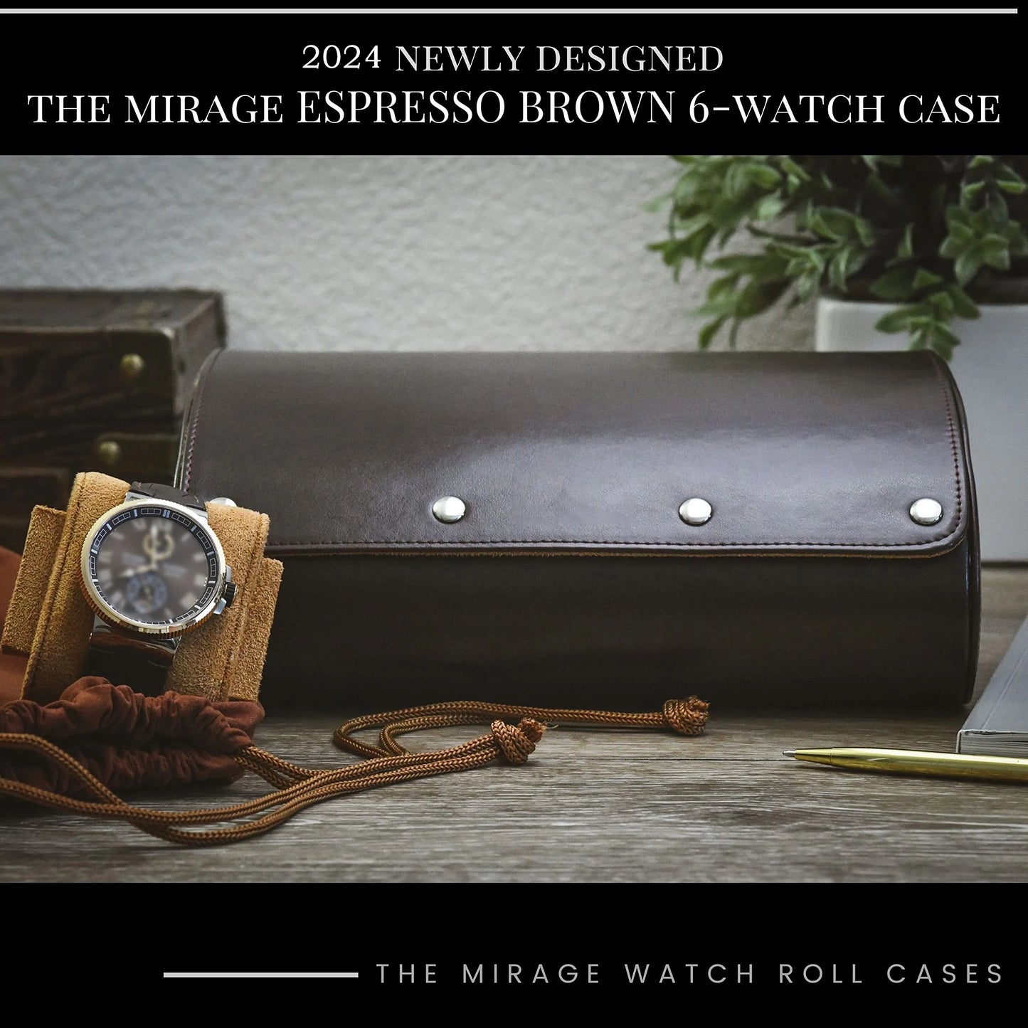 6 Slot PU Leather Watch Travel Case Organizer