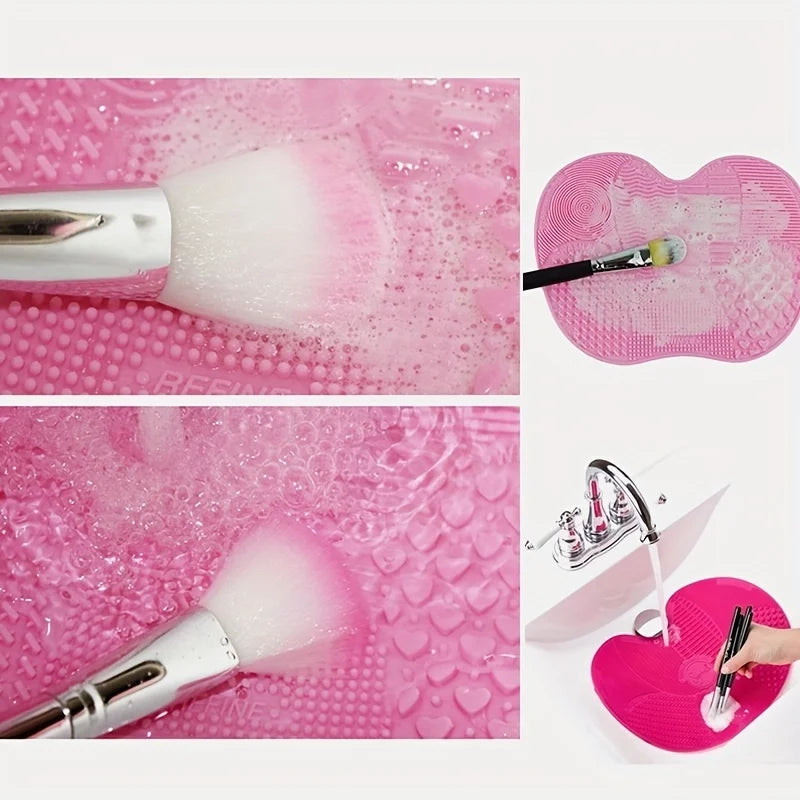 Apple-Shaped Silicone Makeup Brush Cleaning Pad