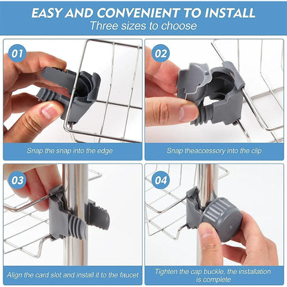 Kitchen Sink Faucet Sponge & Soap Organizer Rack