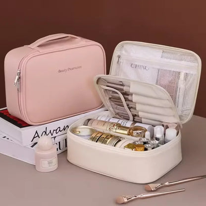 Double-Layer Cosmetic Organizer Bag