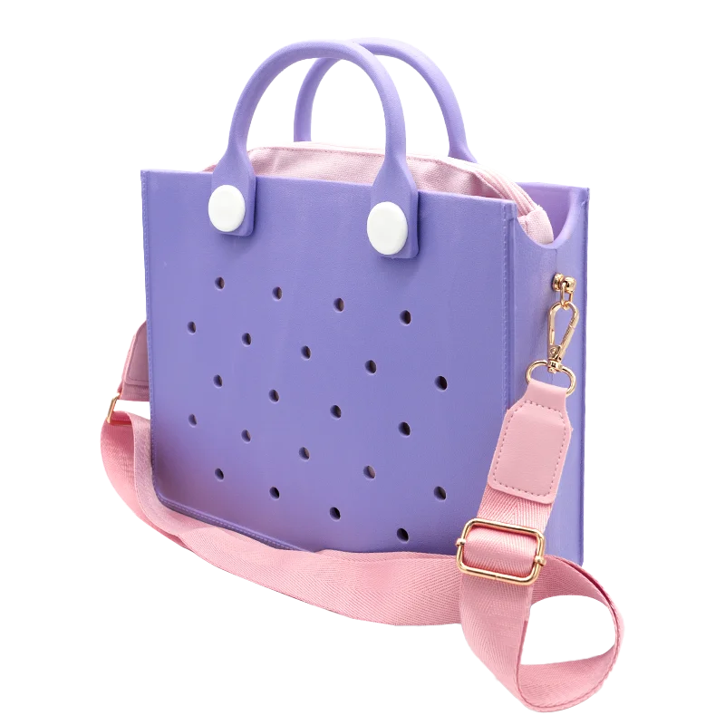 Waterproof EVA Tote Bag with Charm Holes