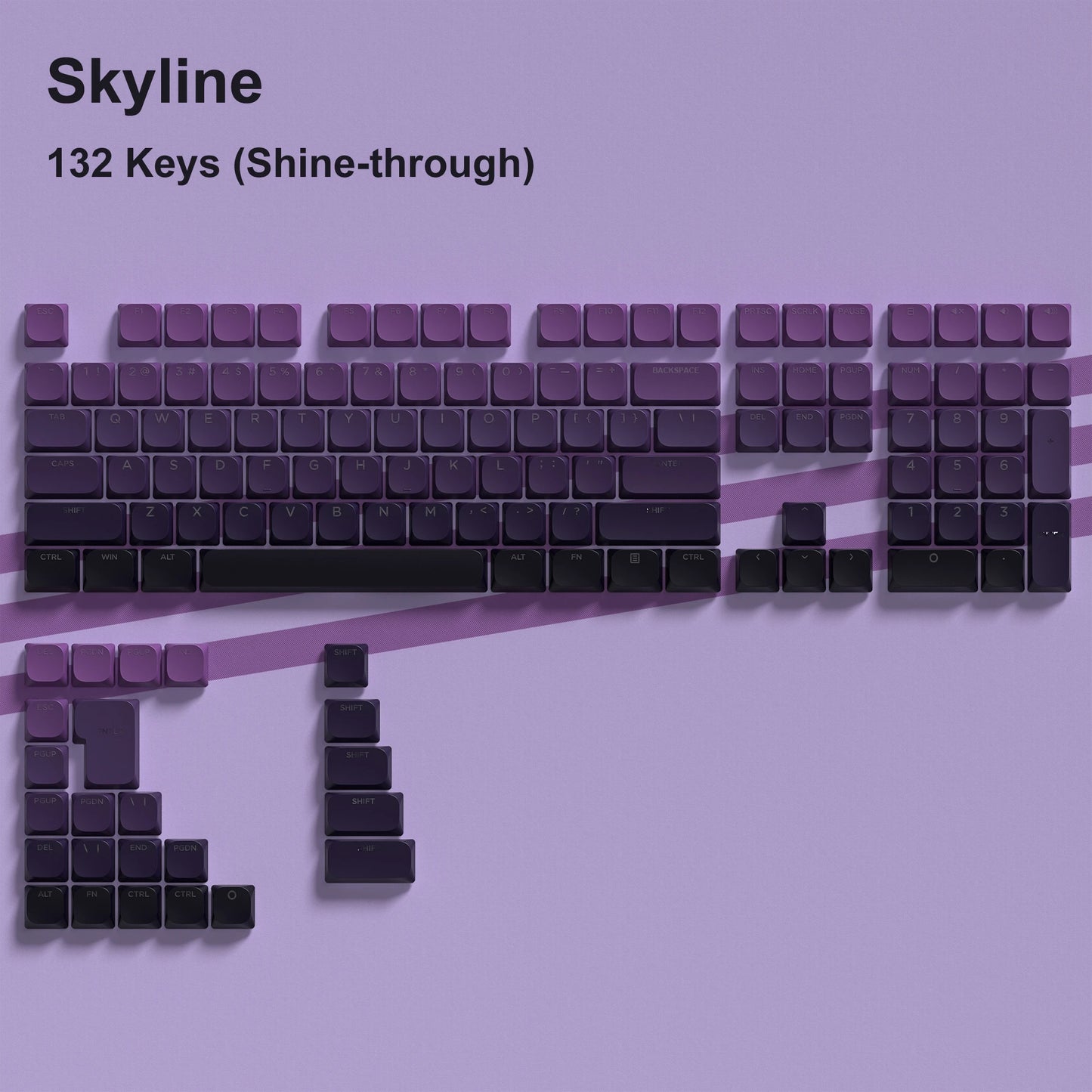 Gradient Purple Low Profile Keycaps