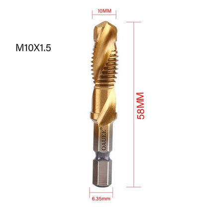 1/2/3/6Pcs Tap Drill Bit Hex Shank Titanium Plated HSS Screw Thread