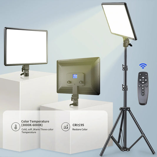 10/14inch LED Video Light Panel Bi-Color 3000K-6000K Photography Lighting