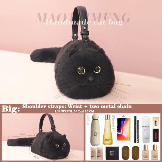 Cute Plush Cat Crossbody Shoulder Bag