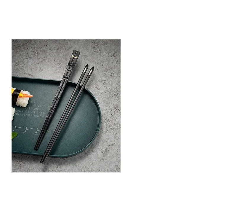 5 Pairs Stainless Steel Non-Slip Chopsticks Set