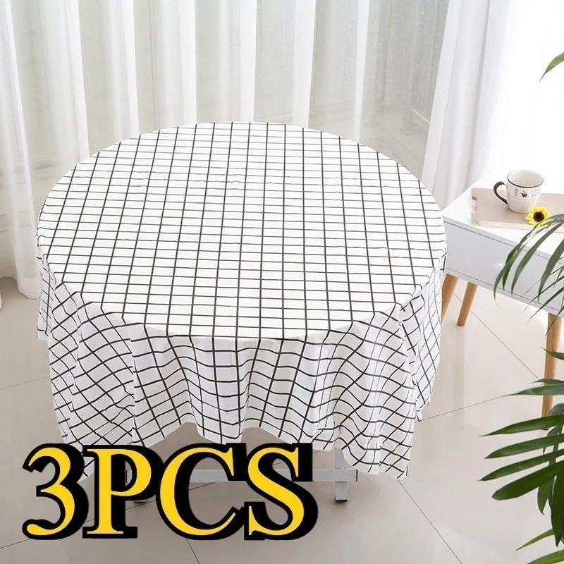 Disposable Checkered Plastic Tablecloth