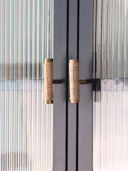 Rattan Weaving T-Shape Cabinet Handles
