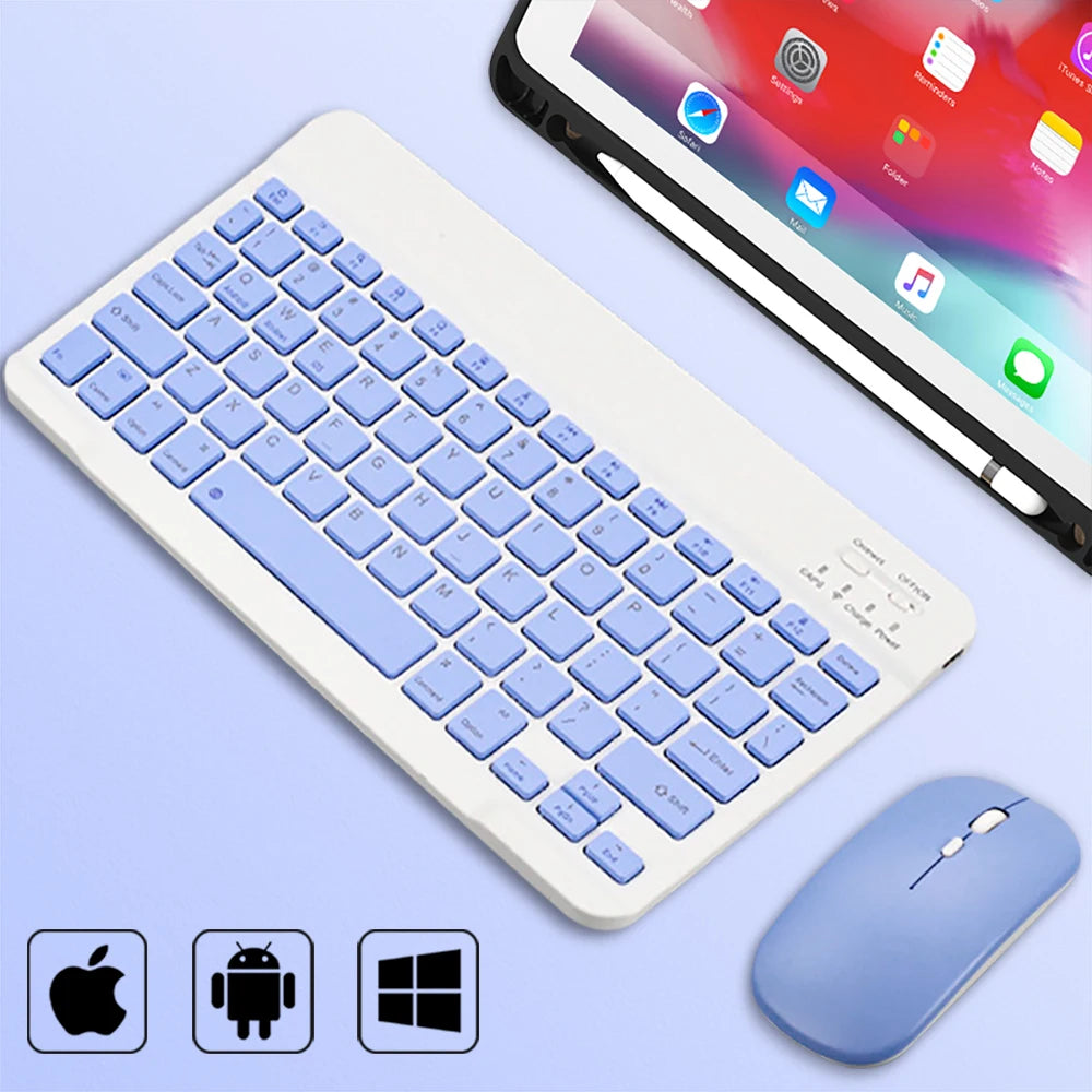 Bluetooth Wireless Keyboard & Mouse Combo for Tablets, Phones & Computers