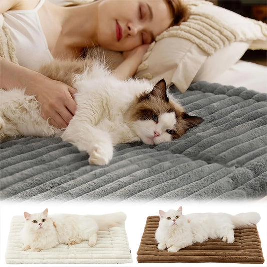 Self-Warming Plush Pet Bed Mat