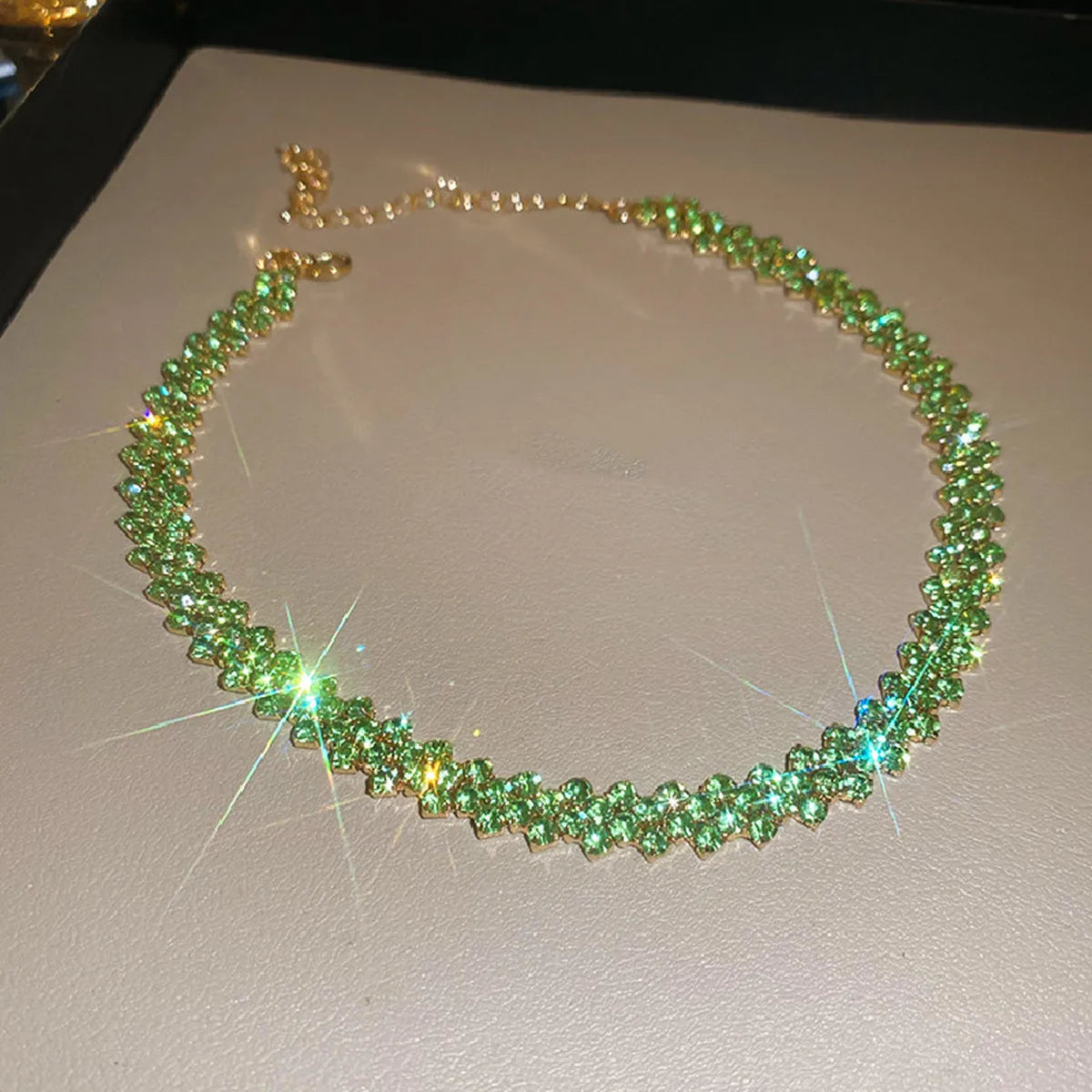 Geometric Rhinestone Crystal Choker Necklace