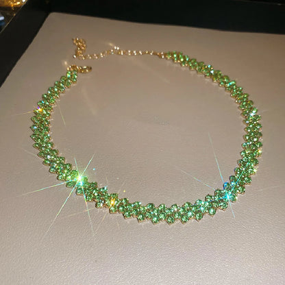 Geometric Rhinestone Crystal Choker Necklace