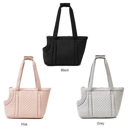 Quilted Pet Carrier Shoulder Bag