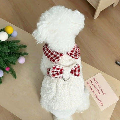 Warm Plush Plaid Dog Hoodie Jacket