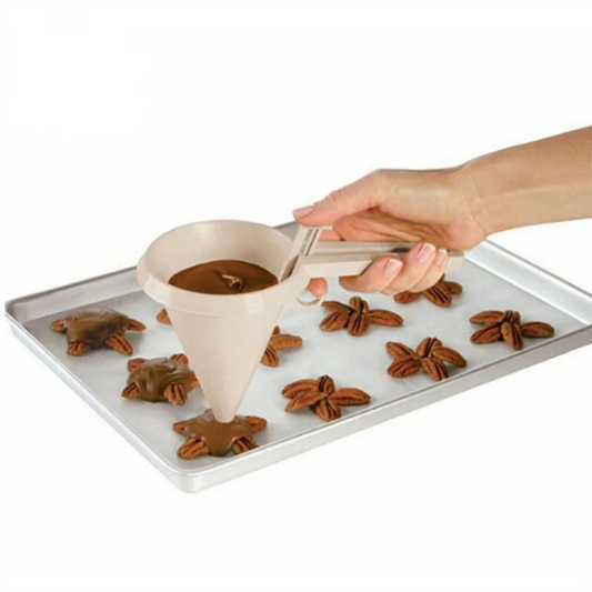 Handheld Batter Dispenser Funnel with Flow Control for Baking & Dessert Decorating