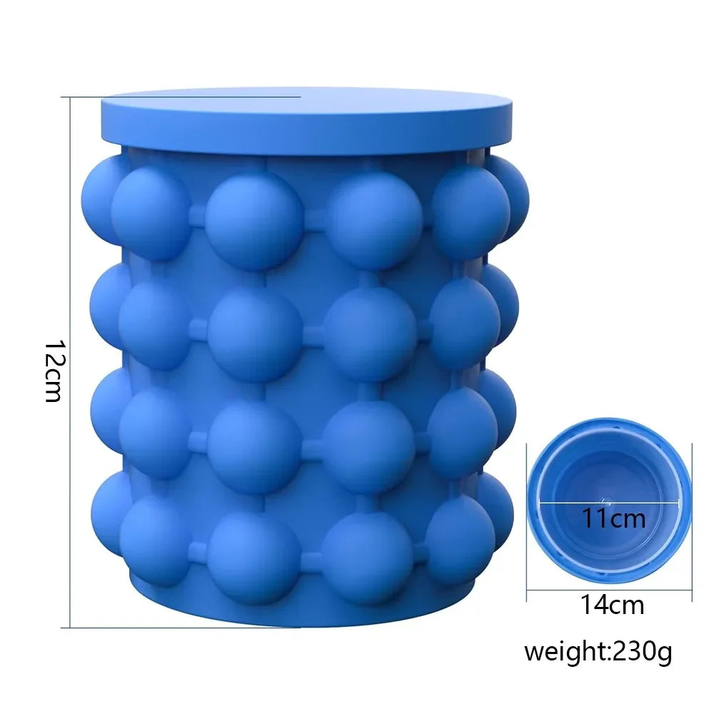 Portable Silicone Ice Cube Mold and Ice Storage Bucket with Lid