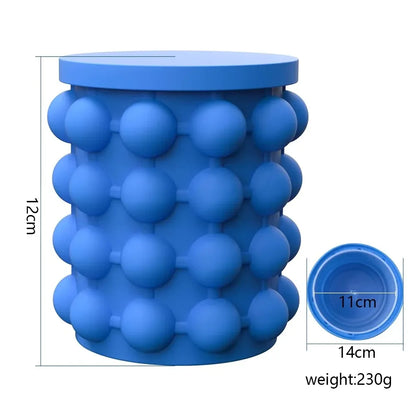 Portable Silicone Ice Cube Mold and Ice Storage Bucket with Lid