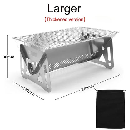 Portable Foldable Stainless Steel Charcoal BBQ Grill