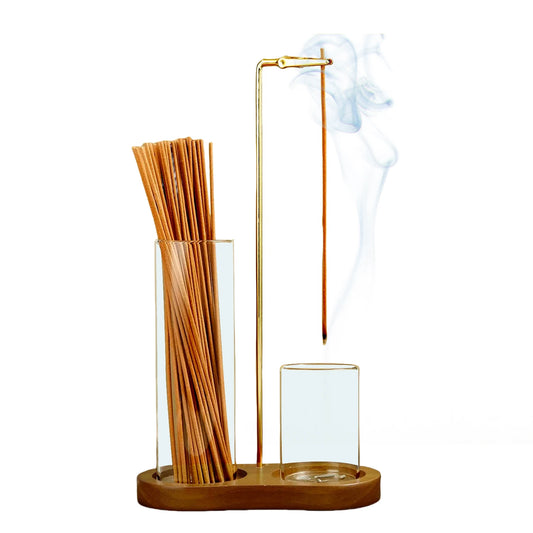 2-in-1 Glass Incense Holder with Ash Catcher