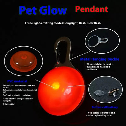 LED Luminous Pet Collar Pendant – Night Safety Light for Dogs & Cats