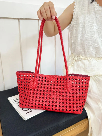 Women’s Hollow-Out Woven Tote Bag