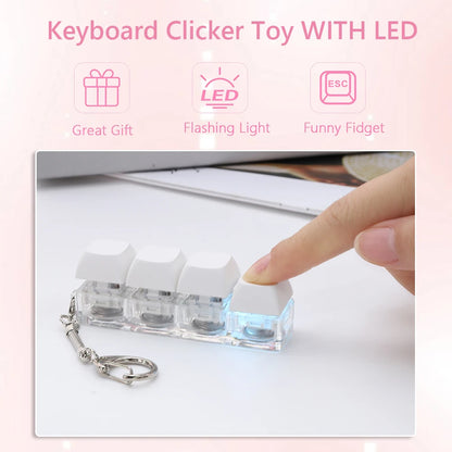4-Key Keyboard Fidget Keychain with LED Light