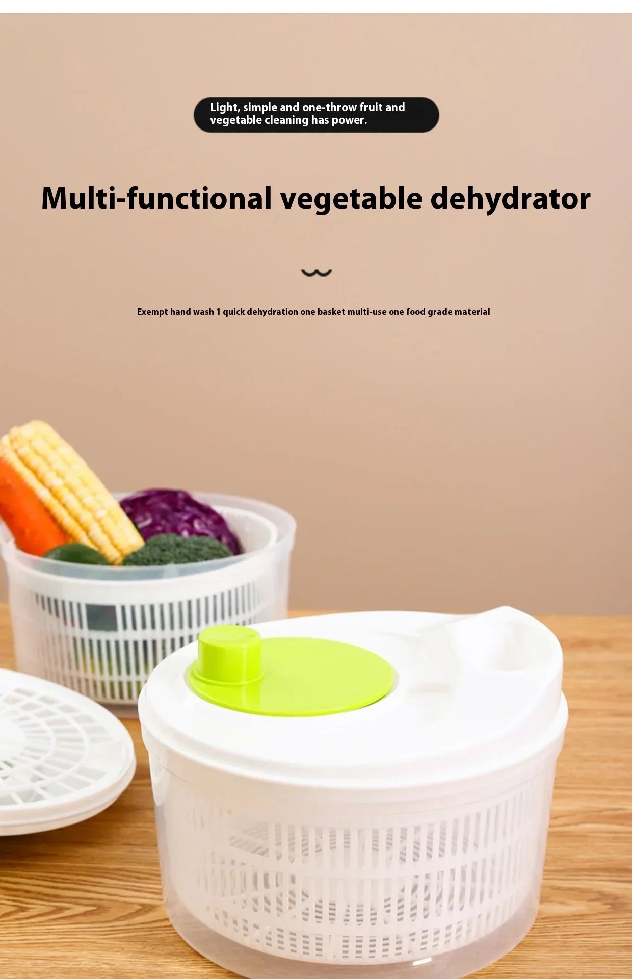 Manual Salad Spinner & Vegetable Dryer