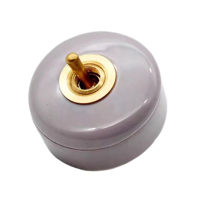 Retro Round Ceramic Toggle Wall Light Switch