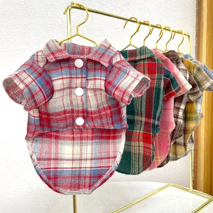 Classic Plaid Dog Shirt