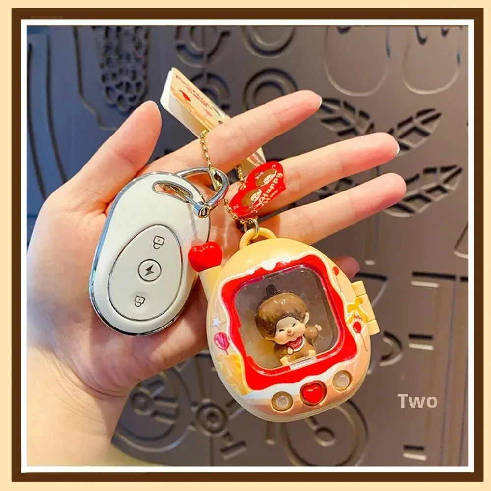 Retro TV Light-Up Keychain