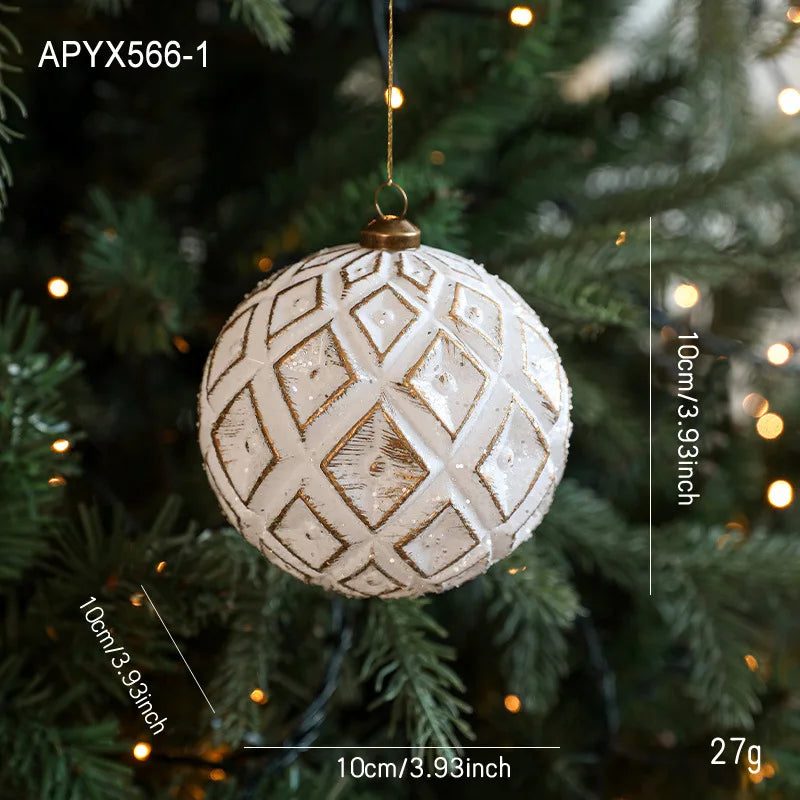 White & Gold Christmas Bauble Ornament