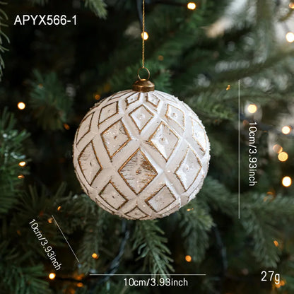 White & Gold Christmas Bauble Ornament