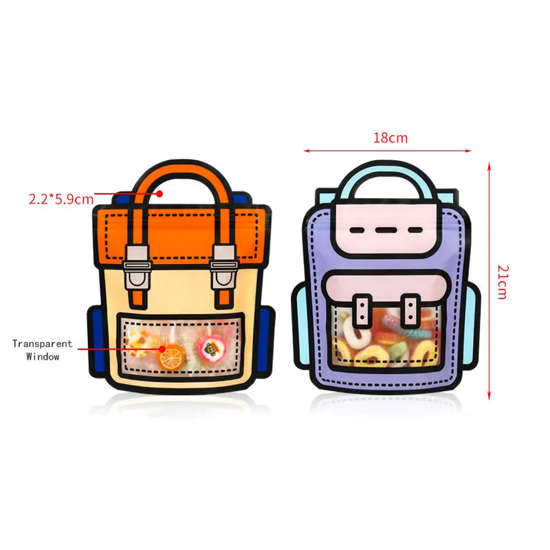 Tetp 50Pcs Schoolbag Candy Bags With Transparent Window