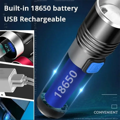 USB Rechargeable 395nm UV Flashlight