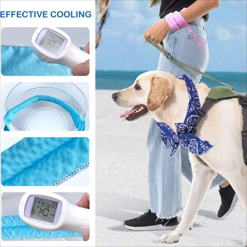 Pet Cooling Ice Scarf – Reusable Summer Neck Wrap for Dogs & Cats