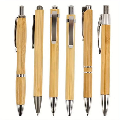 Bamboo Retractable Ballpoint Pen Set