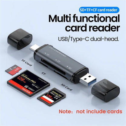 5-in-1 USB & Type-C Card Reader