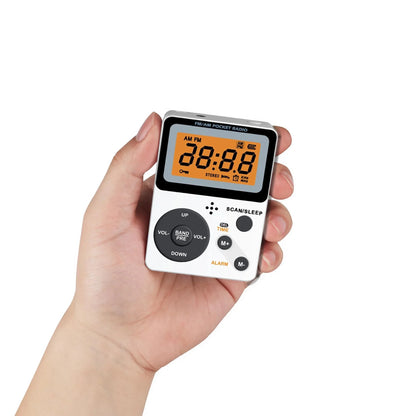 Portable AM/FM Pocket Radio with LCD Display