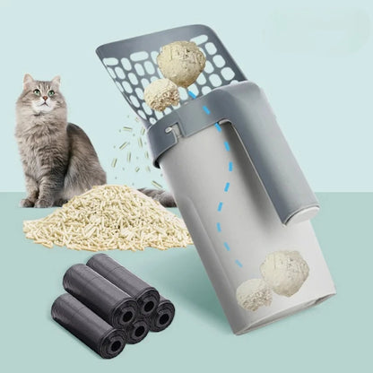 Cat Litter Scoop with Waste Bin & Refill Bags