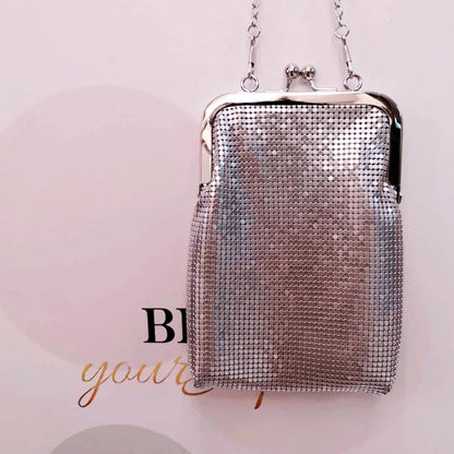 Metallic Sequin Kiss-Lock Bag