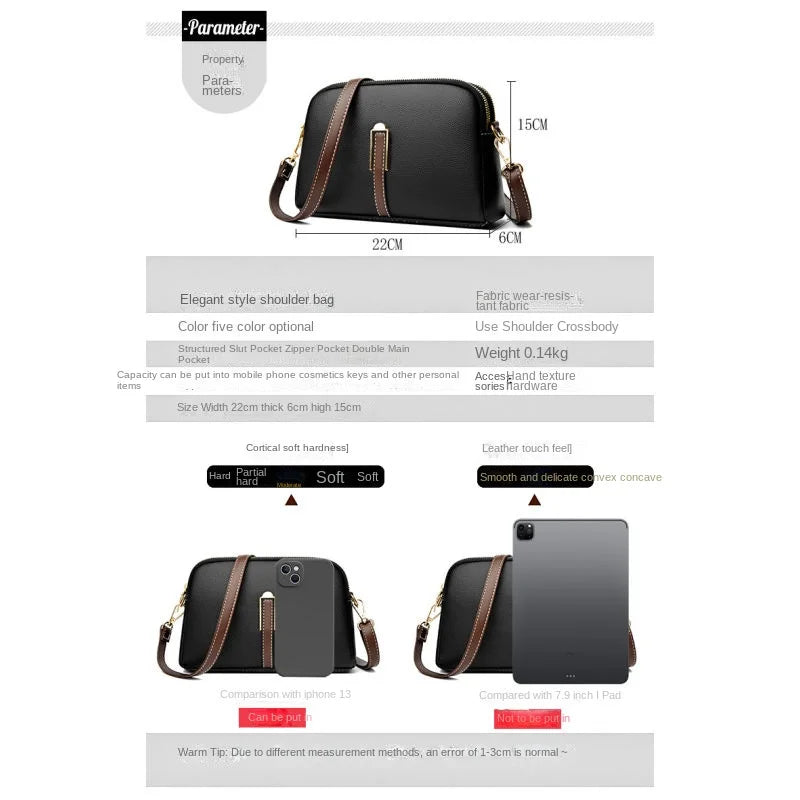 Women’s Genuine Cowhide Leather Crossbody Messenger Bag