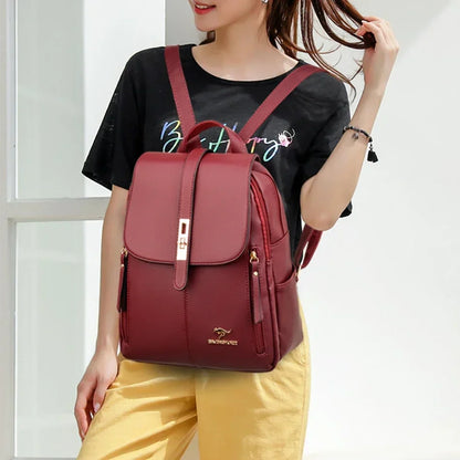 Vintage Leather Backpack for Women