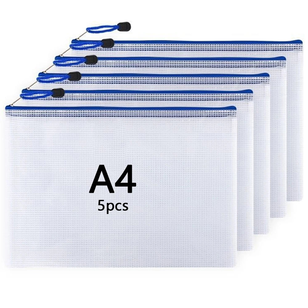 Mesh Zipper Document Pouch Set