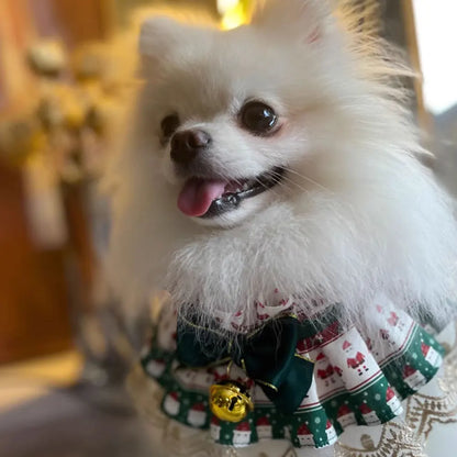Christmas Adjustable Pet Lace Bandana Collar